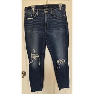 Women's Lucky Brand Straight leg blue jeans Mid Rise Skinny Preppy size 10